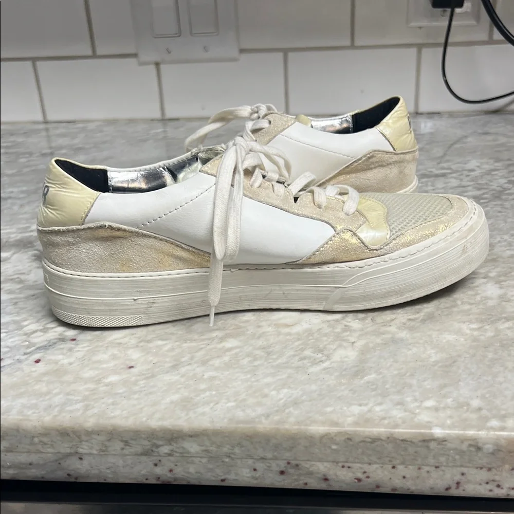 P448 White and Gold Sneakers - Picture 6 of 8